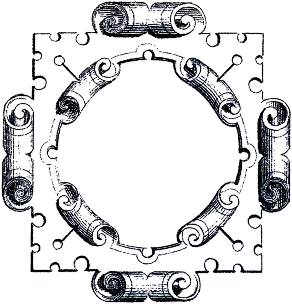 square baroque ornament frame illustration