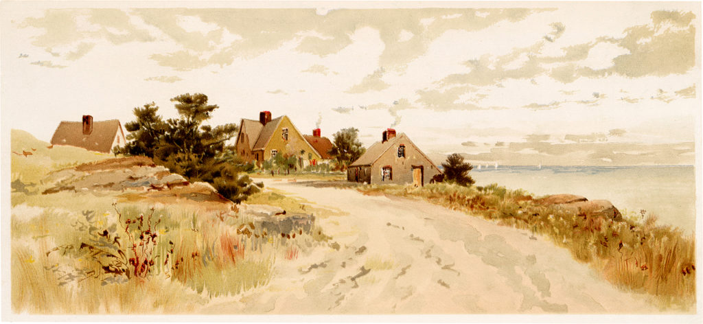 vintage seaside cottage image