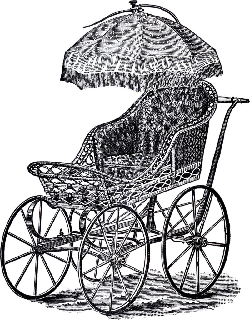 Wicker Baby Carriage Image