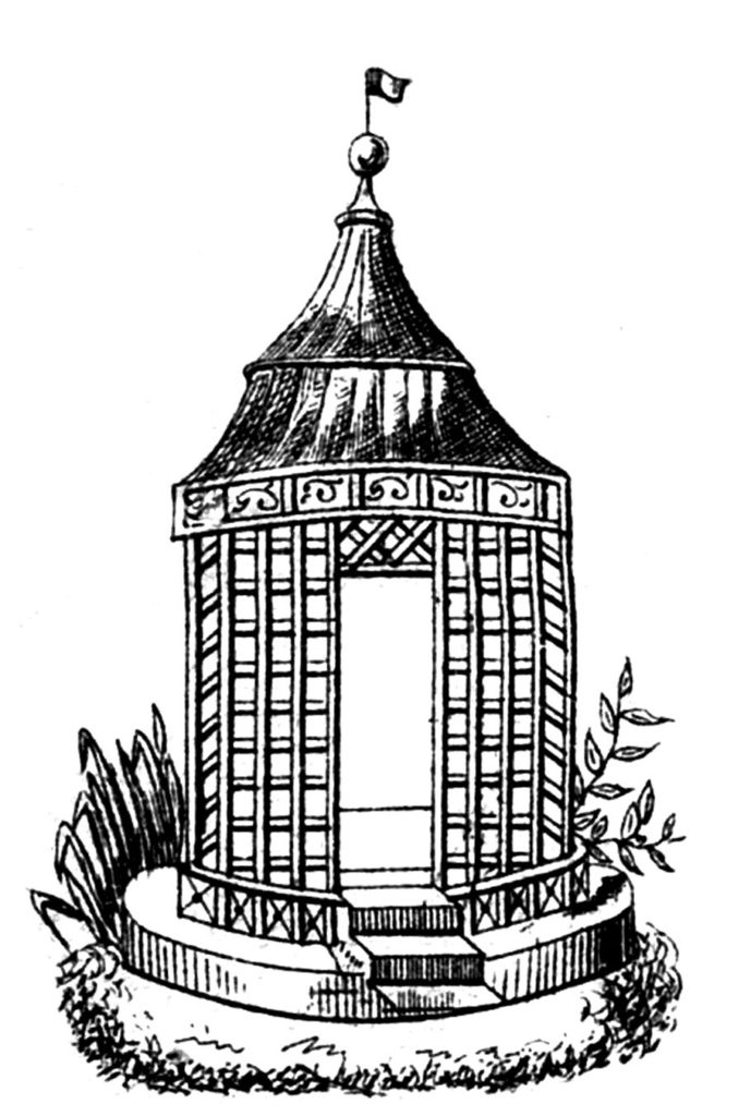 black white gazebo image