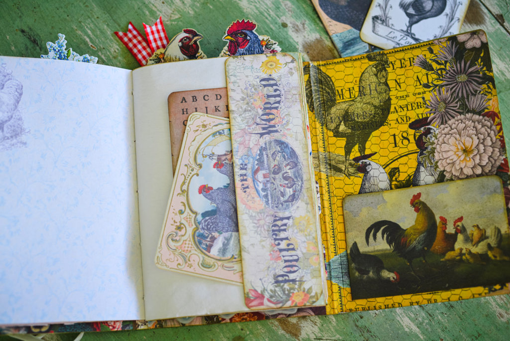 chicken ephemera junk journal tuck spot