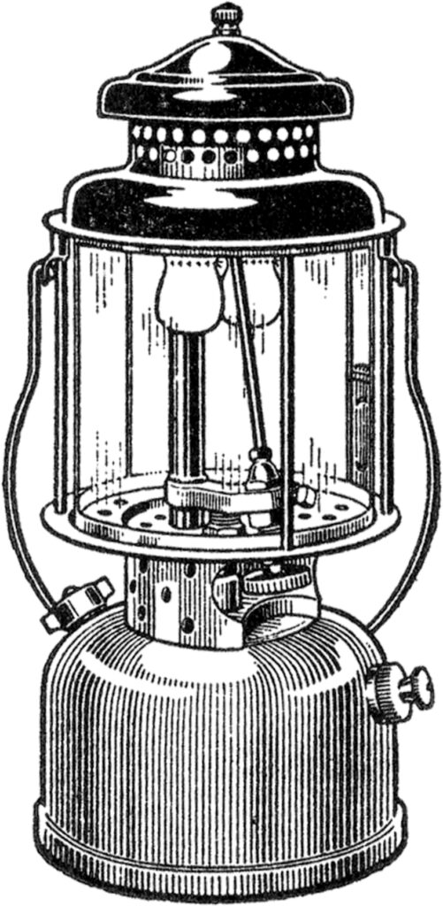 vintage retro camping lantern clipart