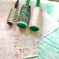 Rollers with printed paper