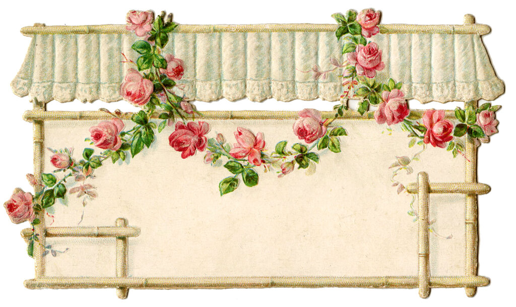 rose garland shed awning shabby image