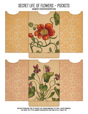 flowers collage pocket