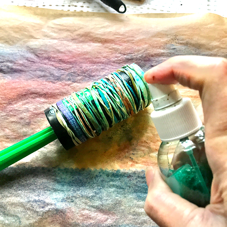 Spray Alcohol Ink on Roller