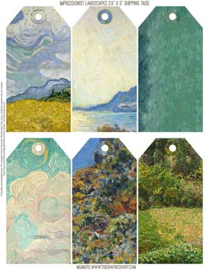 Impressionist landscapes collage tags