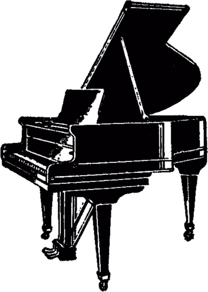 vintage grand piano clipart