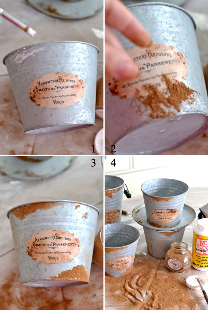 adding rust to galvanized pots