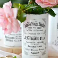 French Can with Pink Roses
