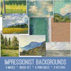impressionist backgrounds kit