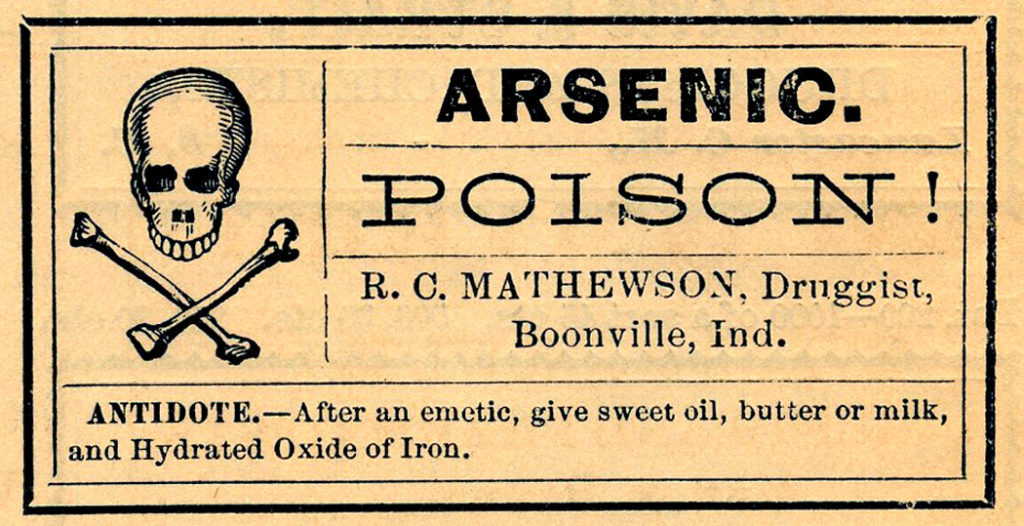 arsenic poison vintage sepia label image