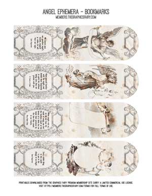 Angels collage bookmarks