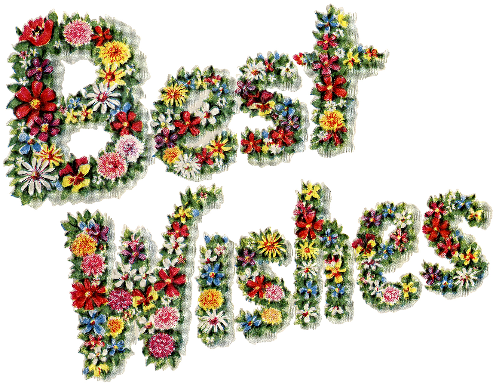 Best Wishes Floral Font