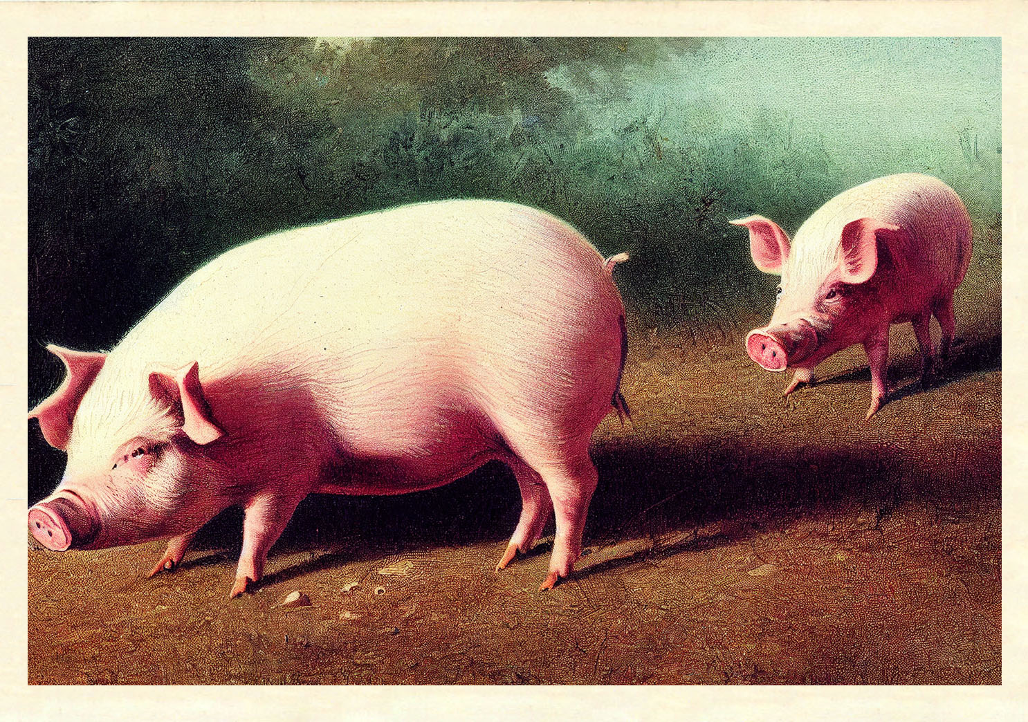 Farm Pigs Illustration