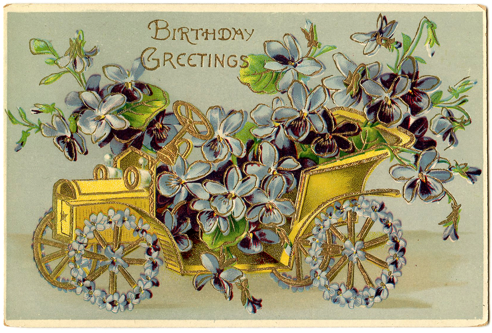 Happy Birthday Flower Car Image GraphicsFairy