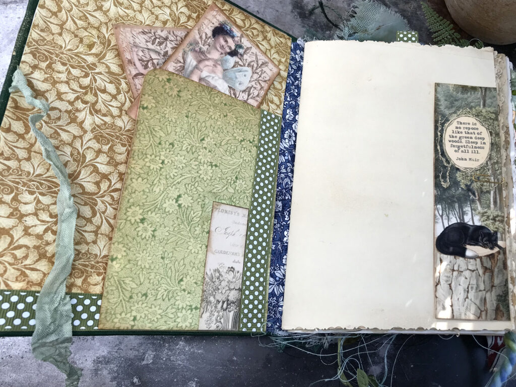 secret garden junk journal inside cover