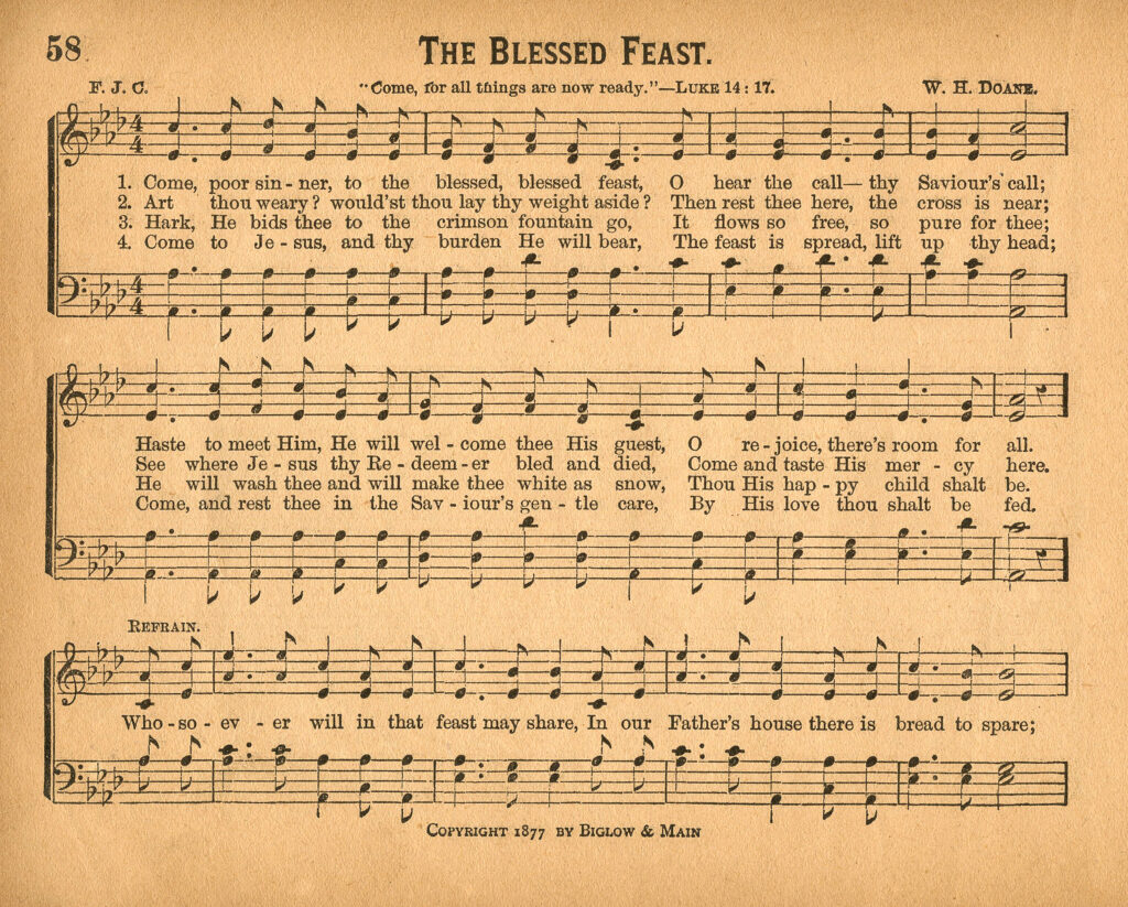 Blessed Feast Sheet Music Clip Art