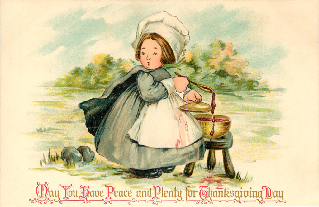 cute girl thanksgiving picture vintage