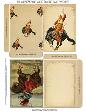 Western themed collage envelopes