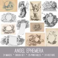 vintage angel ephemera bundle