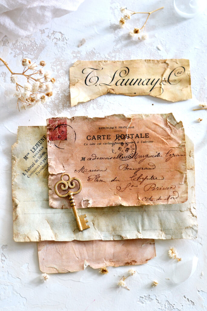 antique paper and key