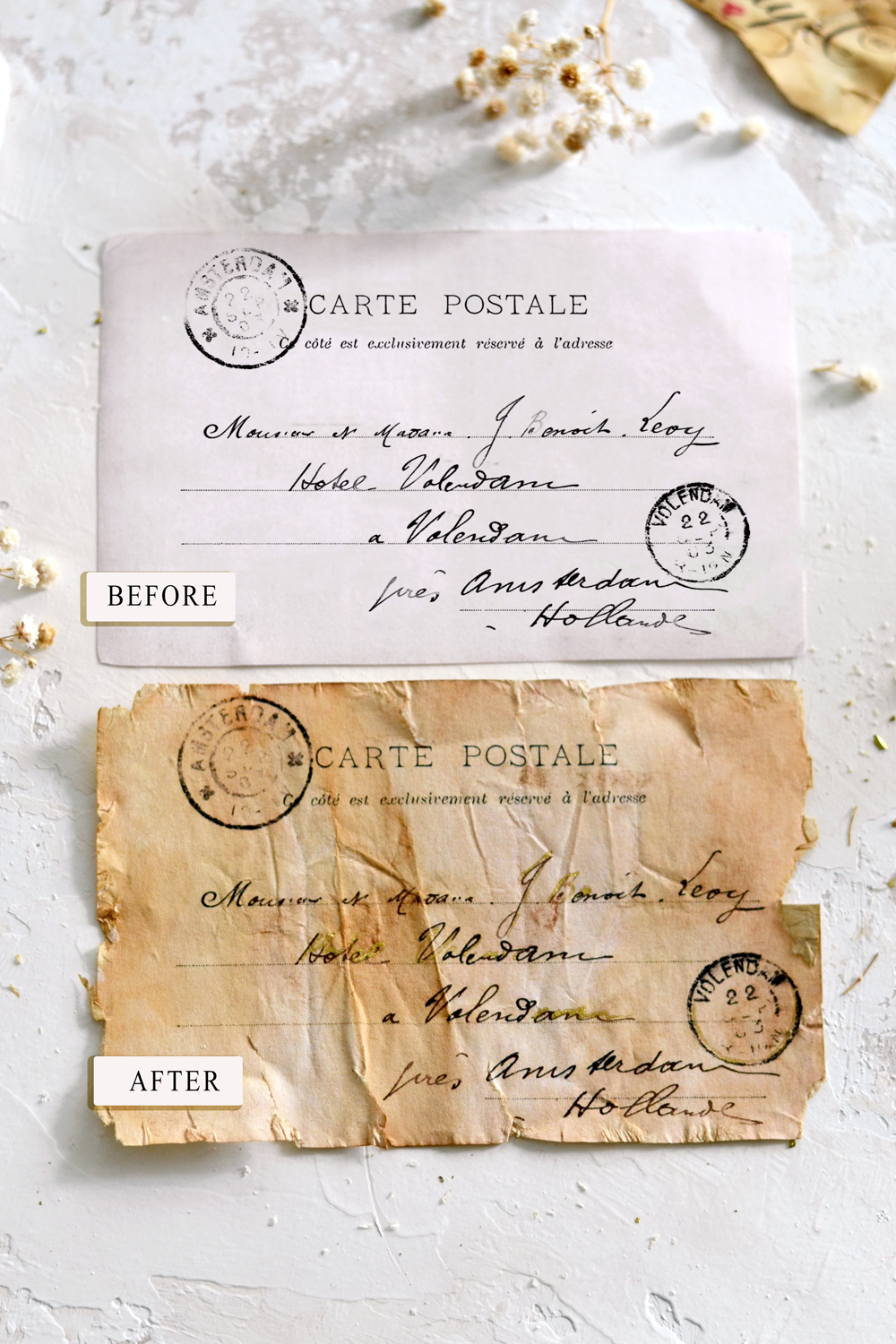 Make Antique French Ephemera Paper