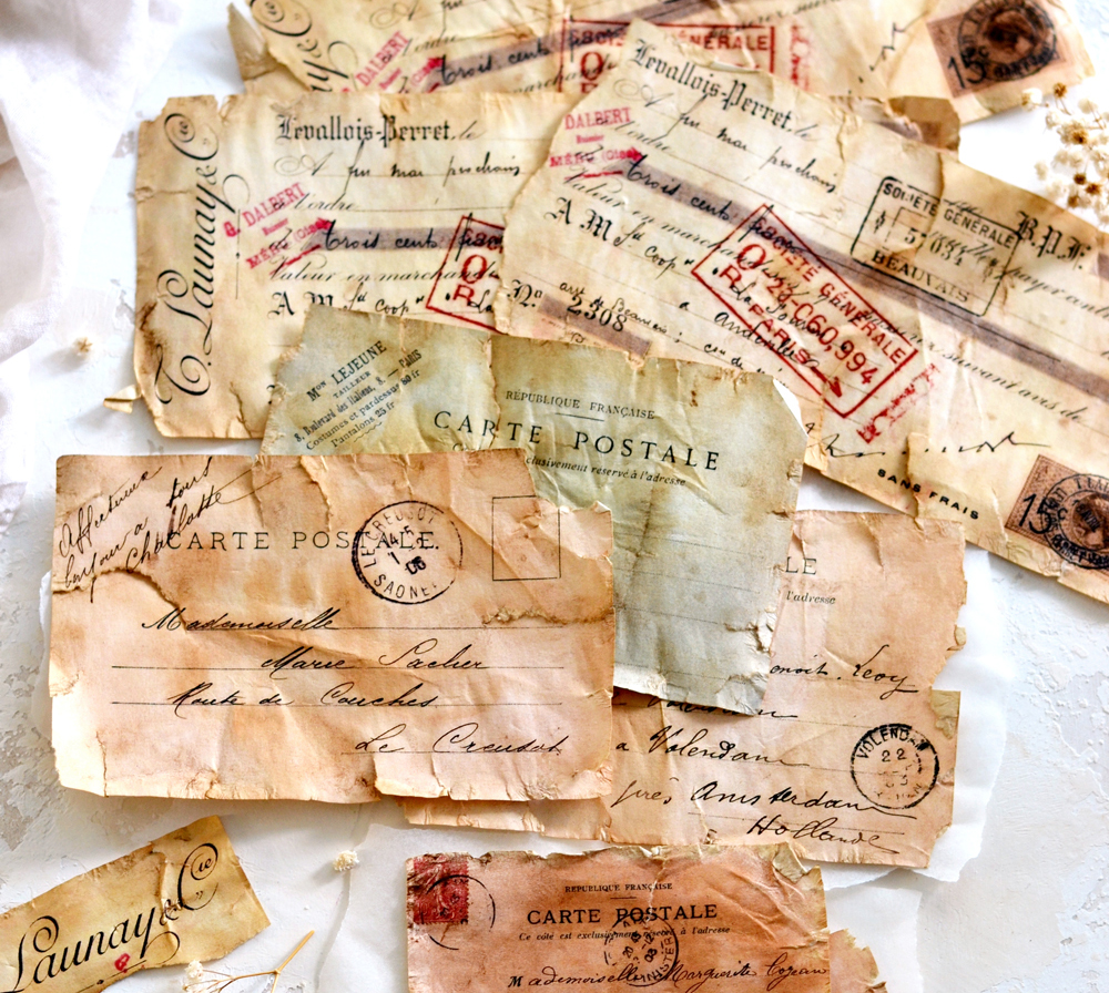 ephemera made to look like old antique paper