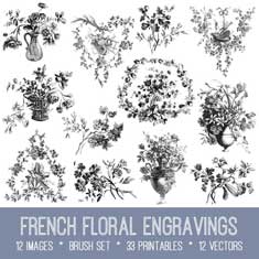 French Floral Engravings