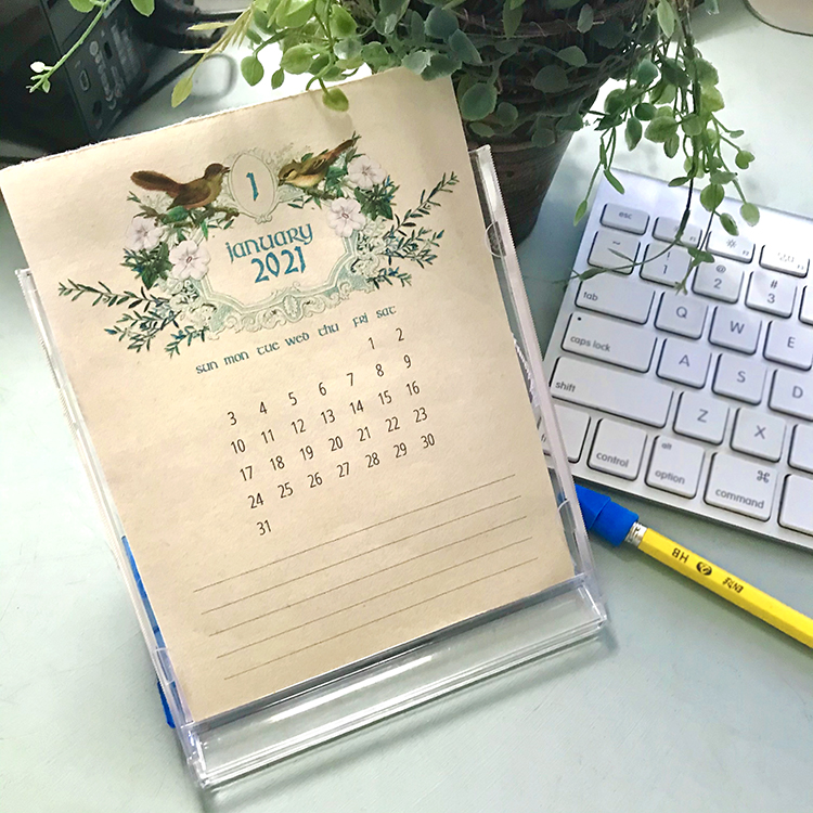 2021 Calendar on Desk