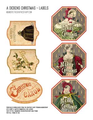 Christmas Collage labels