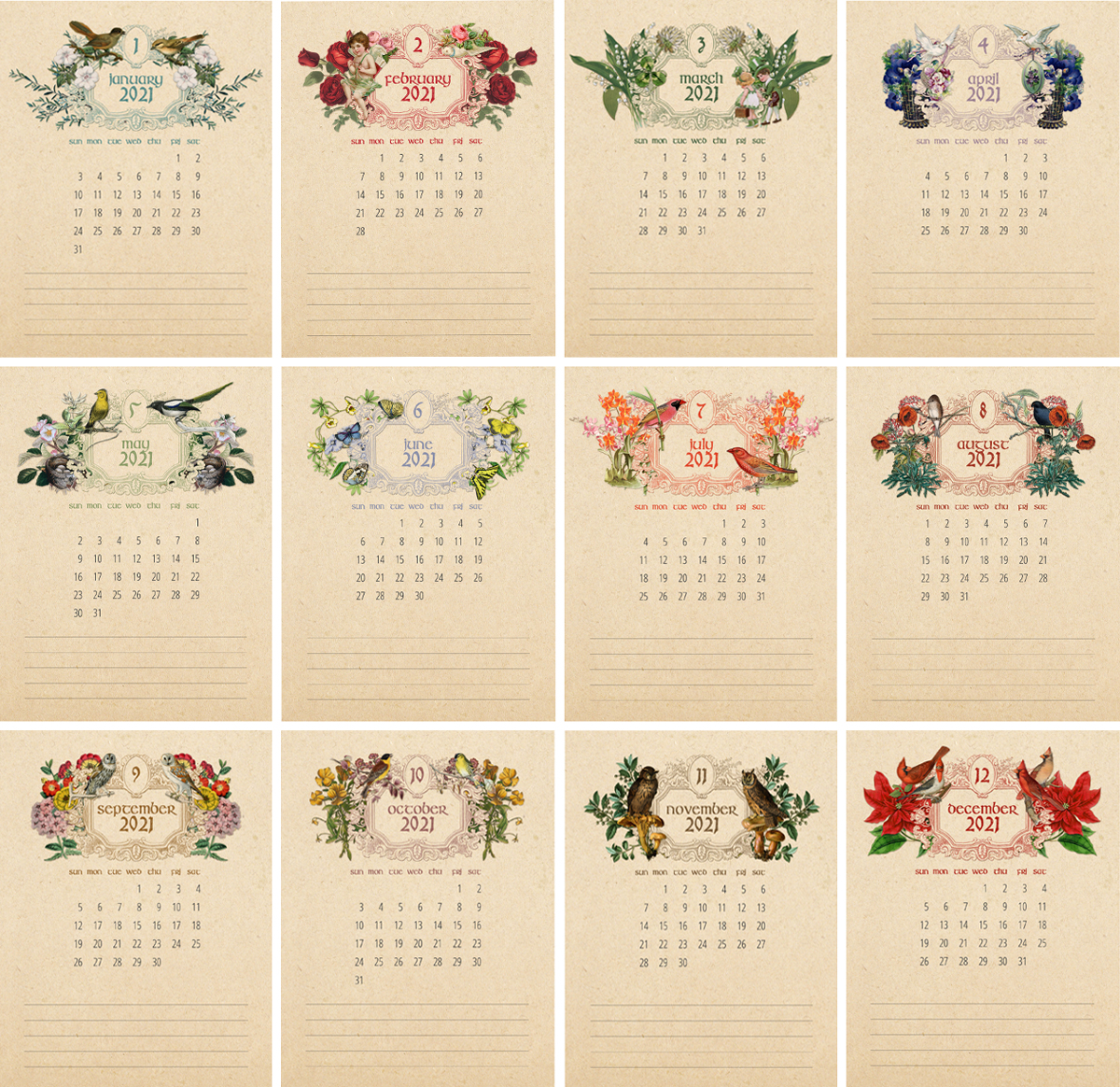 Free Printable Calendar 2021 CD Case Calendar! The Graphics Fairy