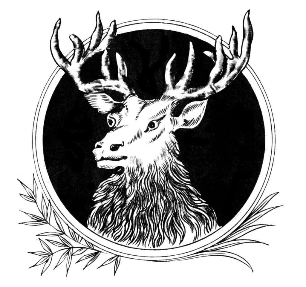 Christmas elk vintage clipart