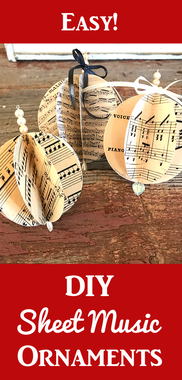 DIY Sheet Music Ornaments