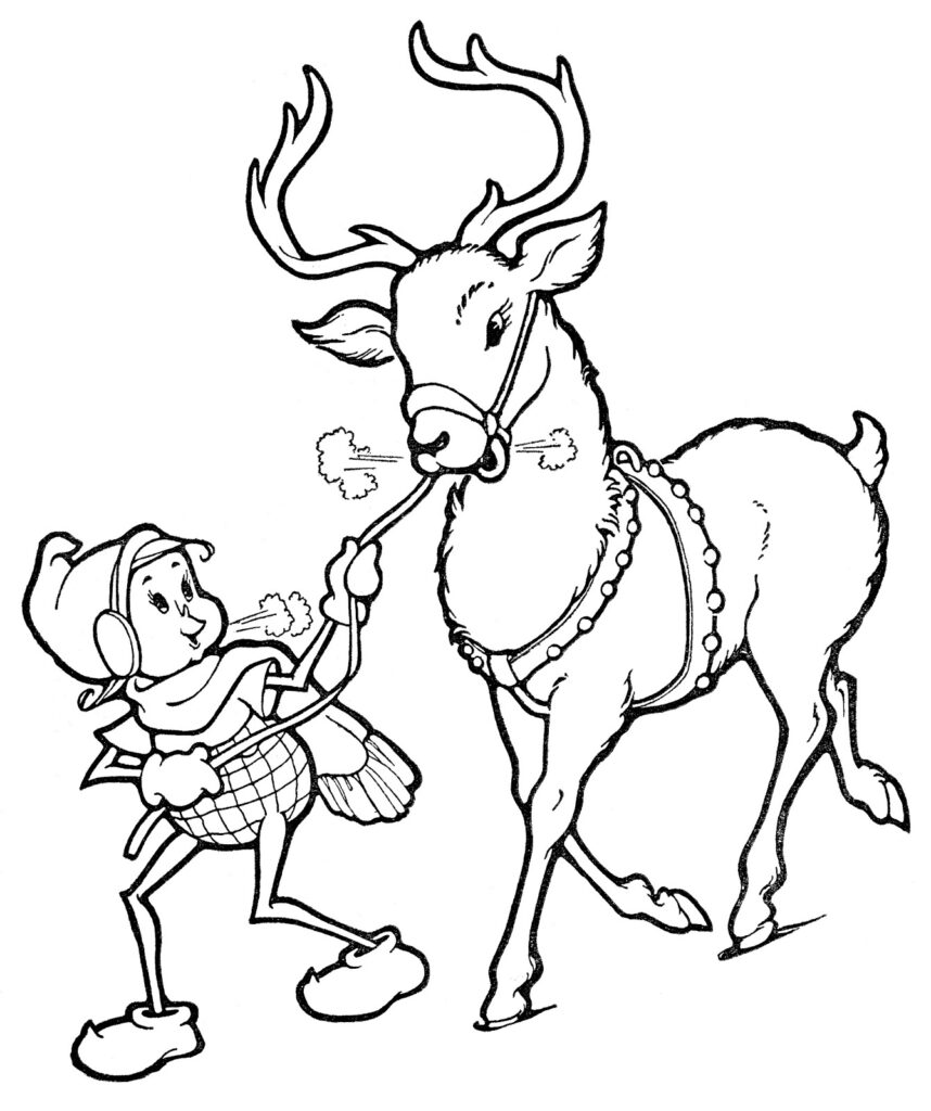 santa elf reindeer clipart