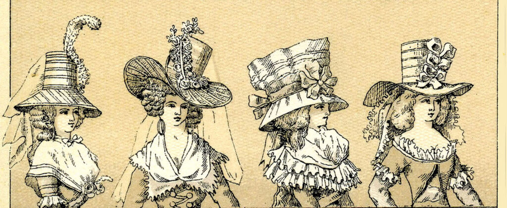 french ladies elaborate large hats image