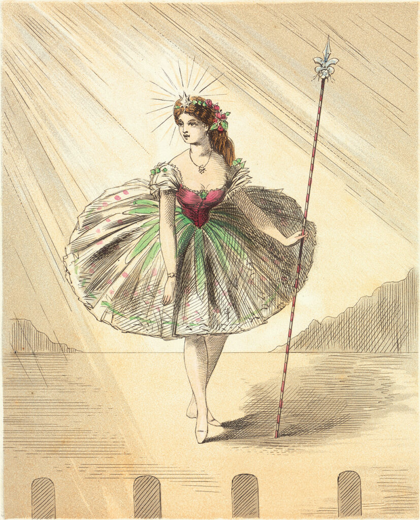 lady dancer staff illustration