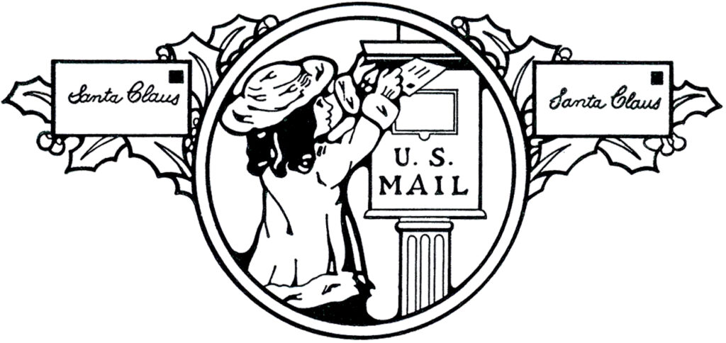 little girl mail letter illustration