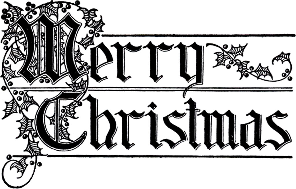 Merry Christmas typography vintage image