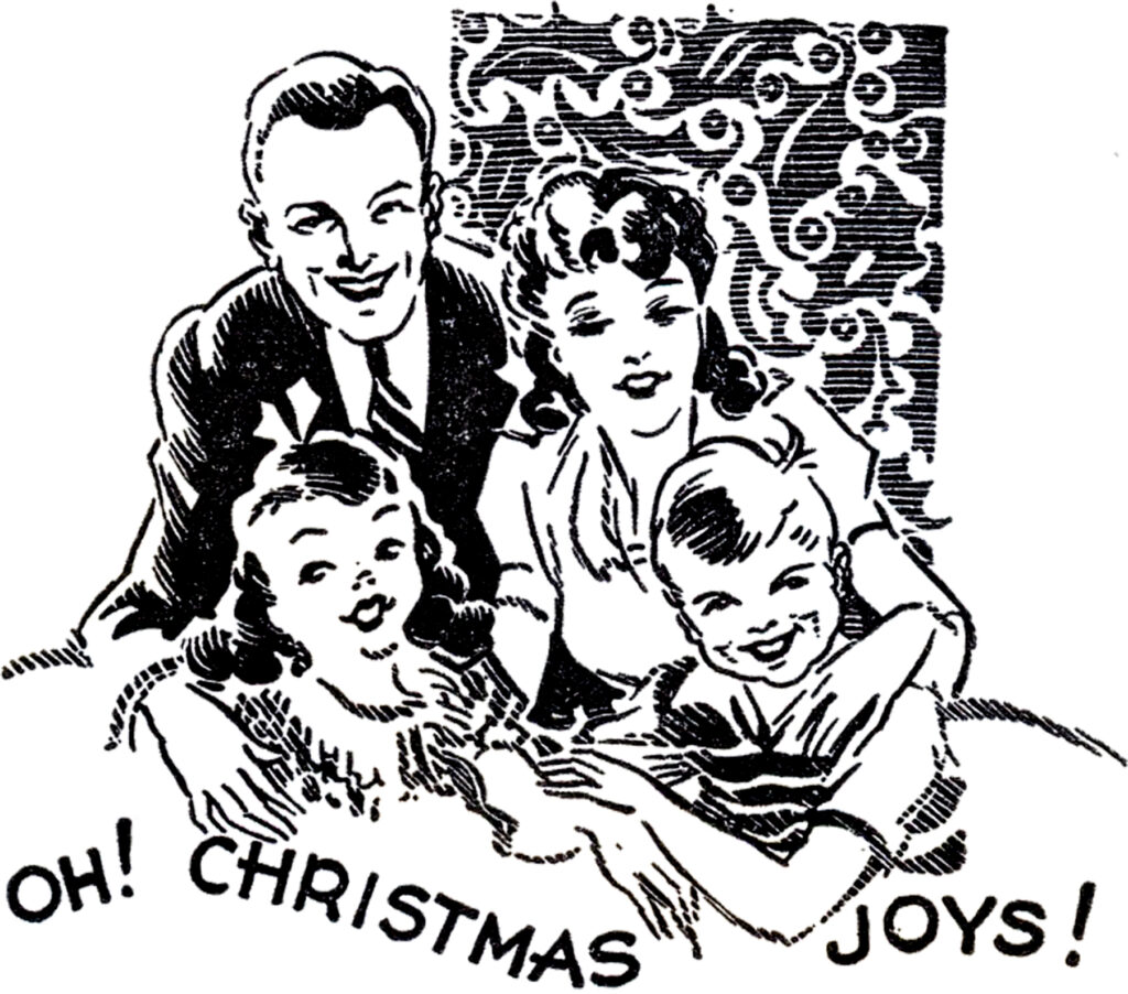 Christmas family illustration
