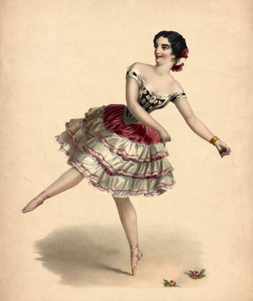 vintage ballerina roses image