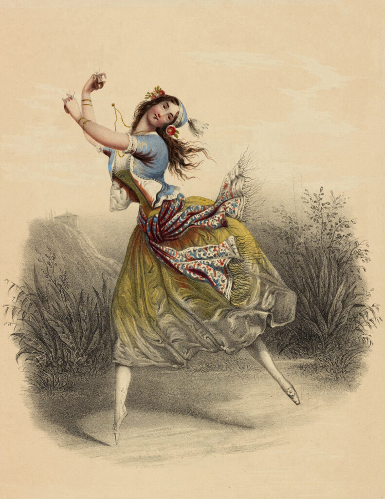 vintage gypsy ballerina illustration