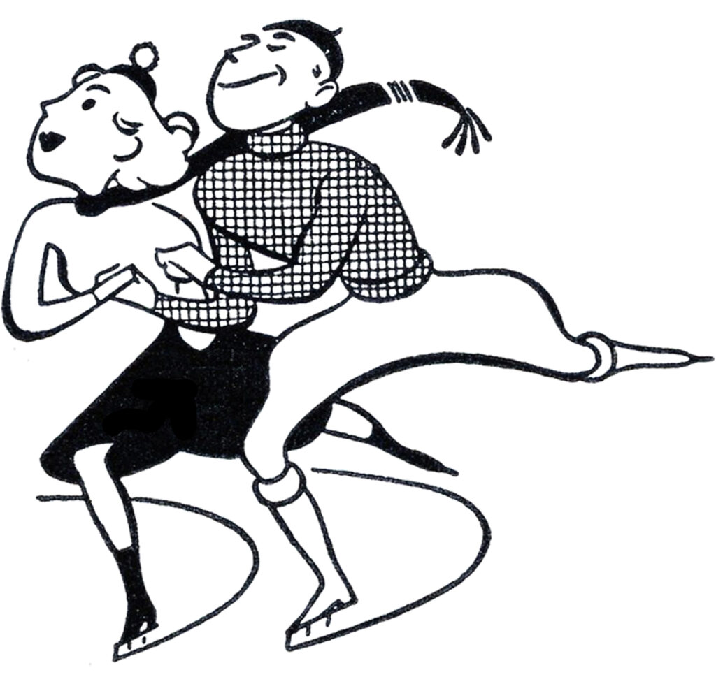 ice skating couple clipart