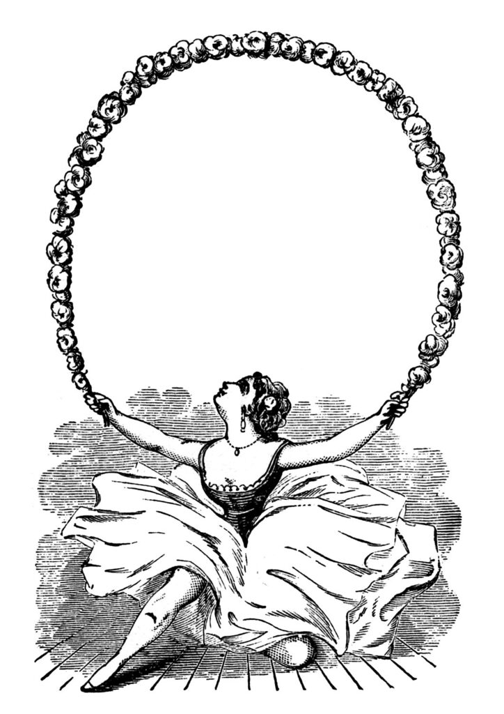 ballerina garland black white clip art