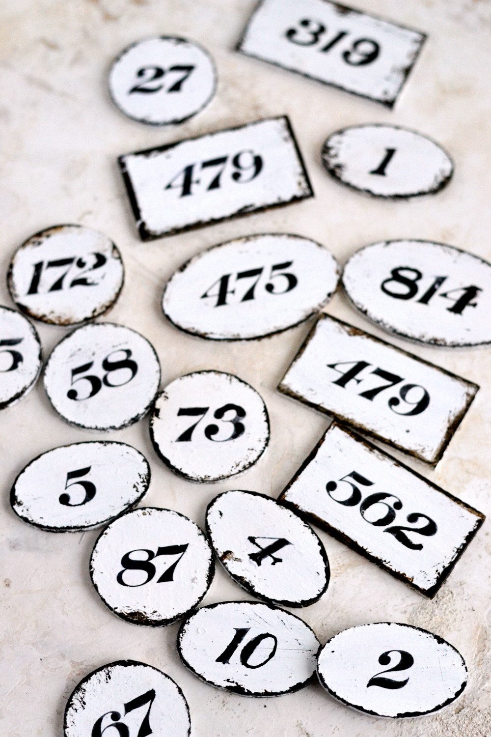 diy faux enamel number tags the graphics fairy