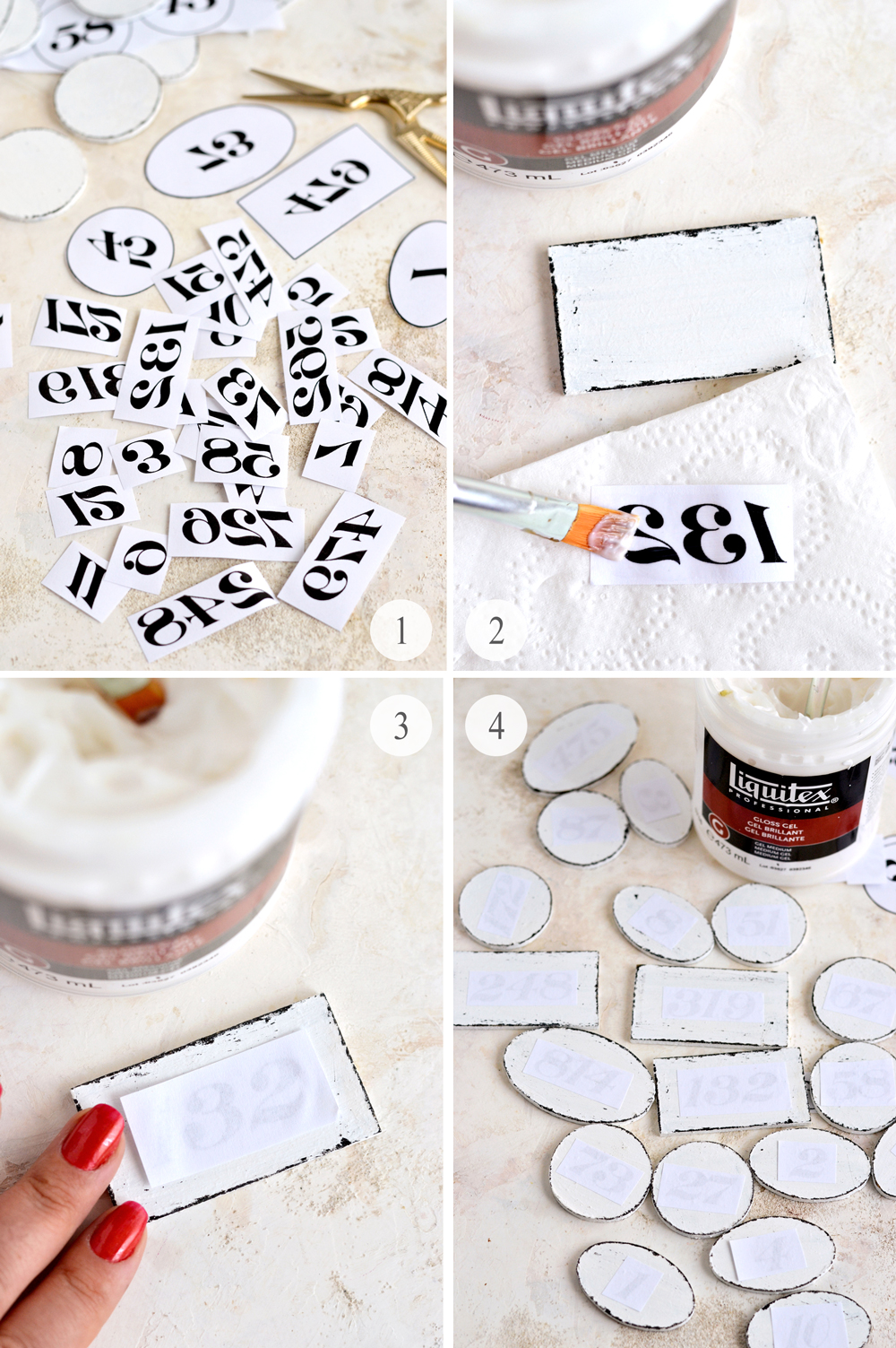 instructions for faux enamel number tags