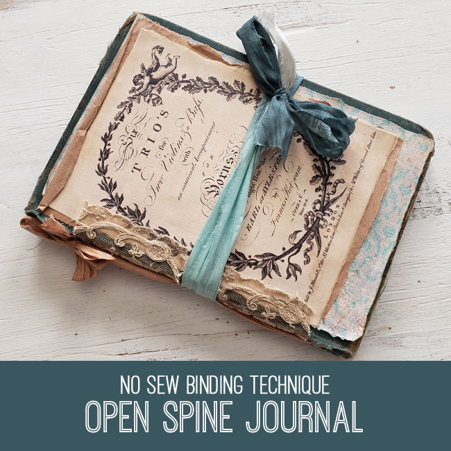 no sew binding technique open spine journal tutorial