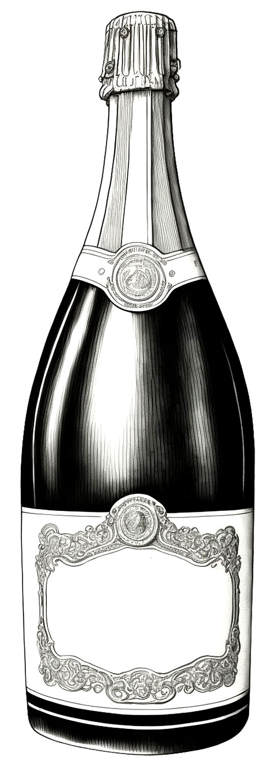 champagne clip art black and white