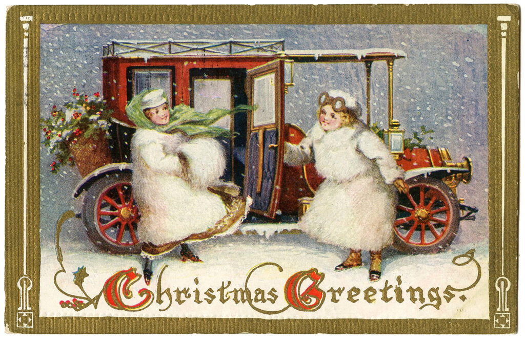 Christmas Ladies with Car Image