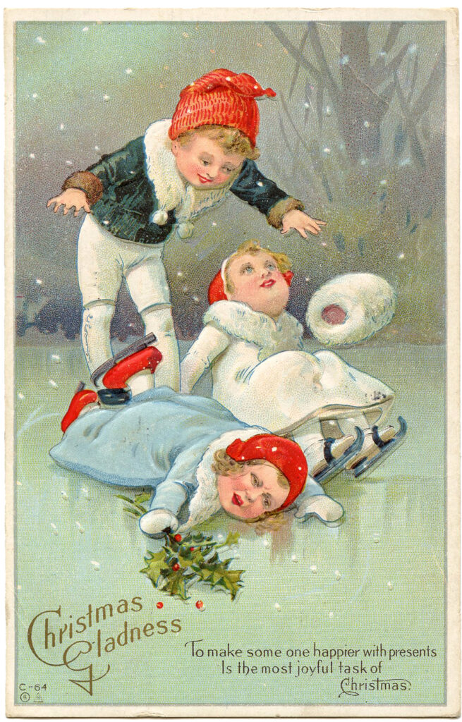 Christmas Skate Children Image Falling